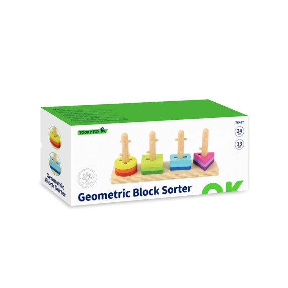 TOOKY TOY Formų rikiavimo žaislas su įvairiais Montessori blokais