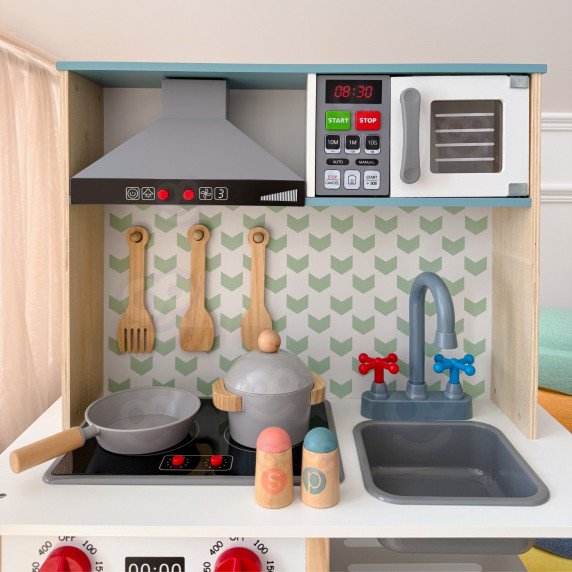 Stambi medinė vaikų virtuvė TOOKY TOY, 10 dalių, FSC