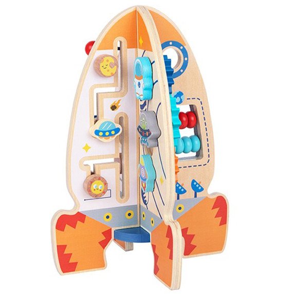 Tooky Toy Didelis Medinis Išsilavinimo Žaislas Daugiafunkcinė Raketos