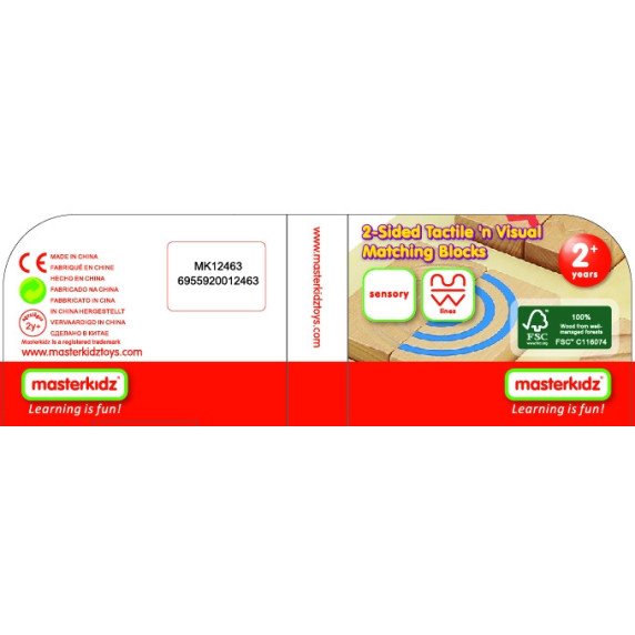 MASTERKIDZ Montessori dvipusės taktilinės vaizdinės dėlionės kubai