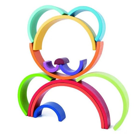 TOOKY TOY Medinis galvosūkis Montessori Vaivorykštė