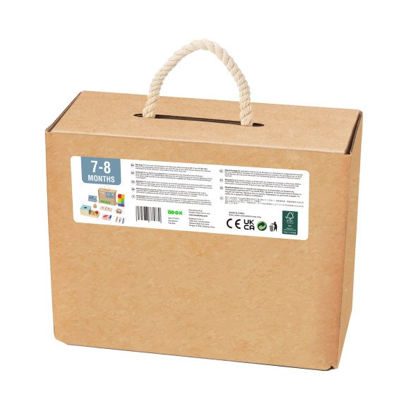TOOKY TOY dėžutė XXL Montessori edukacinė 6in1 jutimo dėžutė 7-8 mėnesiai