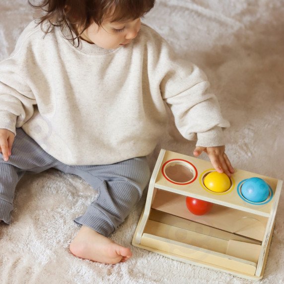 TOOKY TOY dėžė XXL Montessori edukacinė 5in1 jutiklinė dėžė 11-12 mėnesių