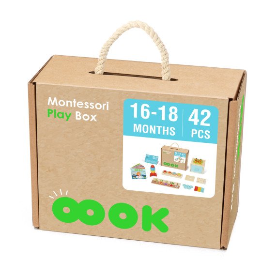 TOOKY TOY dėžutė XXL Montessori mokomoji 7in1 jutiminė dėžutė 16-18 mėnesių