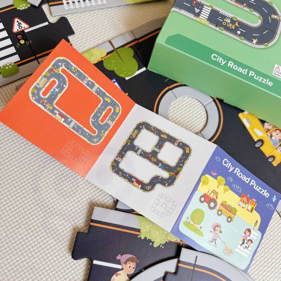 TOOKY TOY Kelionės galvosūkis vaikams Kelio modelis 21 dalis FSC Sertifikatas