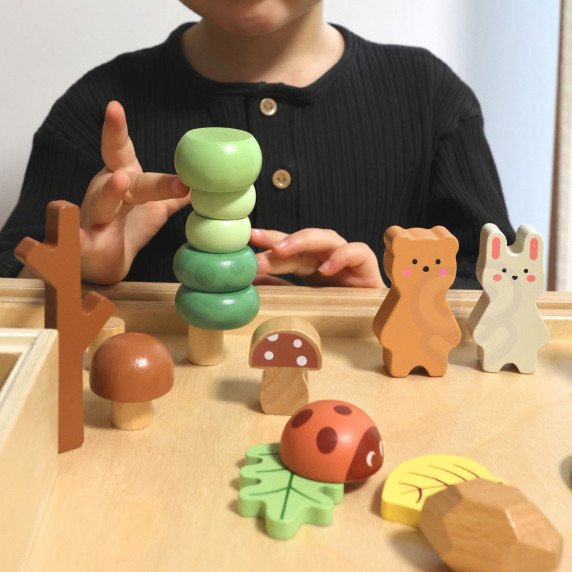 TOOKY TOY miško rinkinys, sudėtiniai dėlionės blokai figūroms