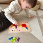 TOOKY TOY Edukacinis medinis galvosūkis Rankos ir kojos Mokymas Skaičiavimas ir Spalvos
