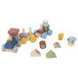 TOOKY TOY Medinis traukinys su gyvūnų blokais Montessori galvosūkiui