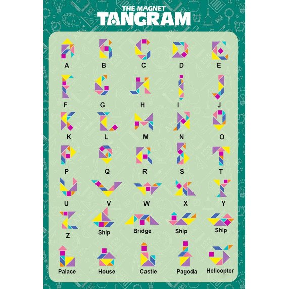 WOOPIE Tangram Magnetiniai Blokai 3D Galvosūkis