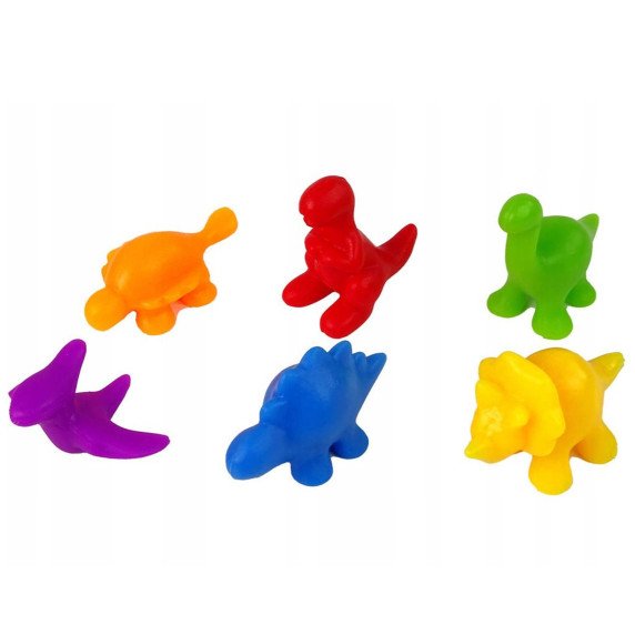 WOOPIE Montessorio edukacinė žaidimo Spalvotas rūšiavimas Dinozaurai 56 vnt.