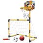 WOOPIE 2-in-1 Krepšinio rinkinys: Futbolo vartai + kamuoliai ir pompa