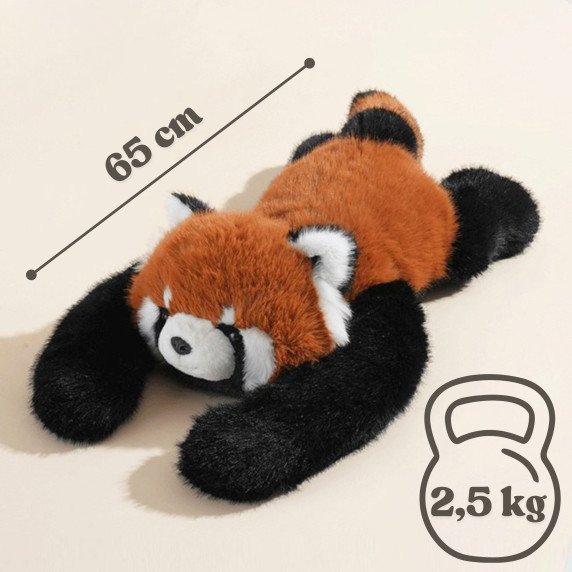 WOOPIE Svorio užtampytas žaislas Raudonasis panda Anti-streso Jutiminis sunkus meška 65cm 2500g