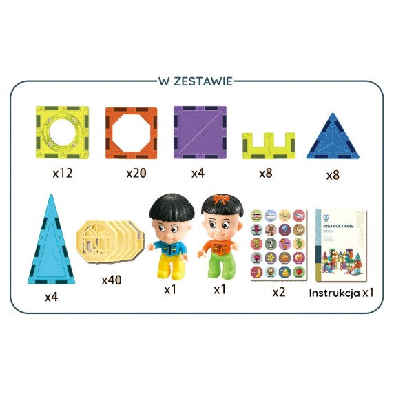 WOOPIE Magnetinės kaladėlės pilis 98 vnt.
