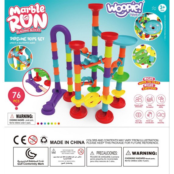 WOOPIE kamuolių trasa spiralės rinkinys 76 vnt.