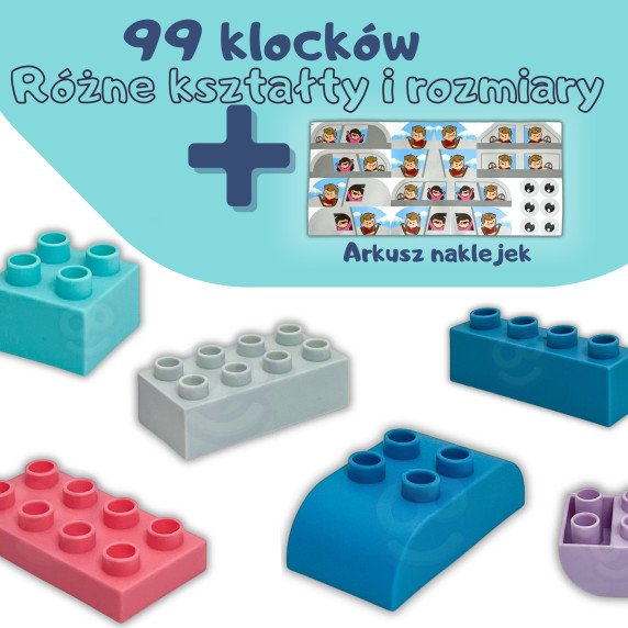 WOOPIE Minkštos Kubeliai Rinkinys 99 Vnt. Dėžutėje