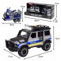 WOOPIE policijos tereninis automobilis su motociklo priekaba rinkinys