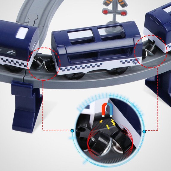 WOOPIE Elektrinė Traukinių Vežėjų Kelio Stotelė Su Policijos Stotimi, Sraigtasparniu Ir Automobiliais 92 vnt.