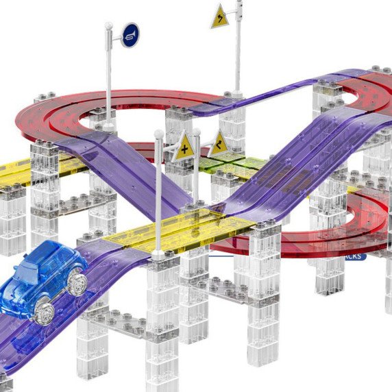 WOOPIE Magnetinis Automobilių Lenktynių TAKELIS + Automobilis 76 vnt.