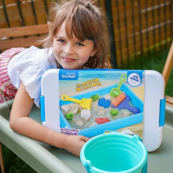 WOOPIE Kinetic Sand Magic vandeniui 18 dalų rinkinys su dėžute