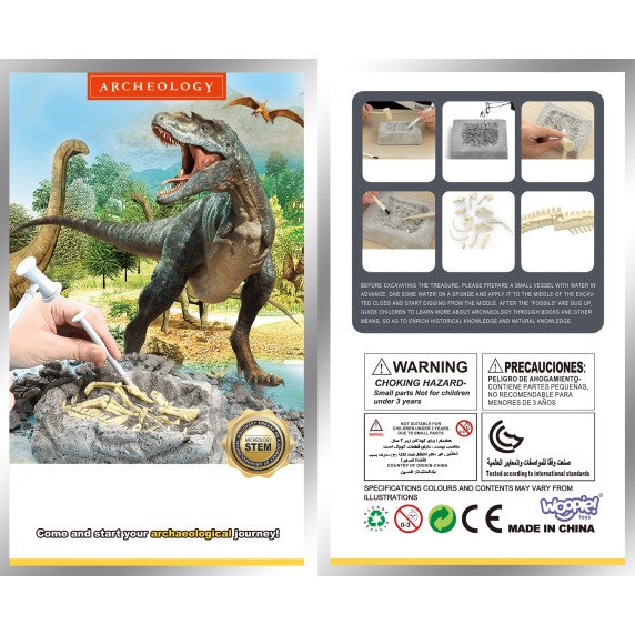 WOOPIE Kūrybiškas žaislas Dinozaurų skeleto archeologinis kasinėjimas