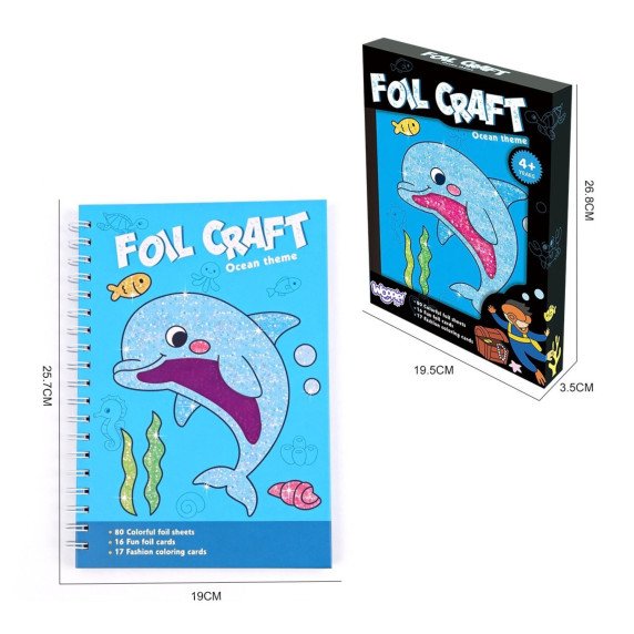 WOOPIE Meno Rinkinys Folija Koliažas Dažymas Delfinas 121 vnt.