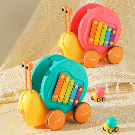 WOOPIE 4-in-1 vilkikas šikšnosparnių, cimbalių, pojūčių ratų, paleidimo sviedinio + mažas automobilis