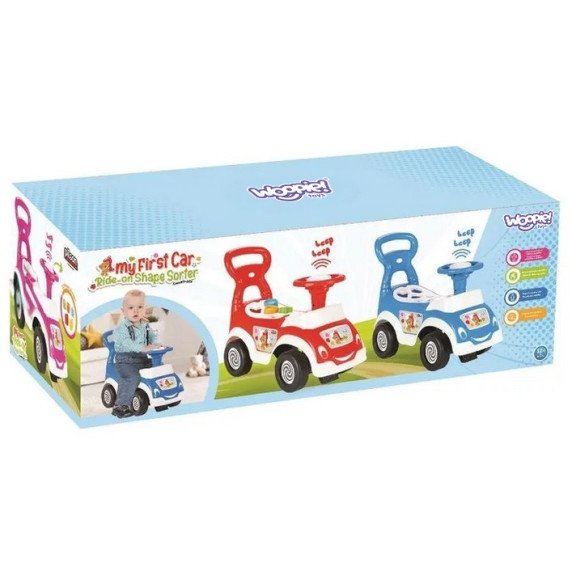 WOOPIE 4-in-1 Riedlenta Su Rinkiamaisiais Ratukais Stūmiklis Vaikštinėjimas + Ragelis Saugykla