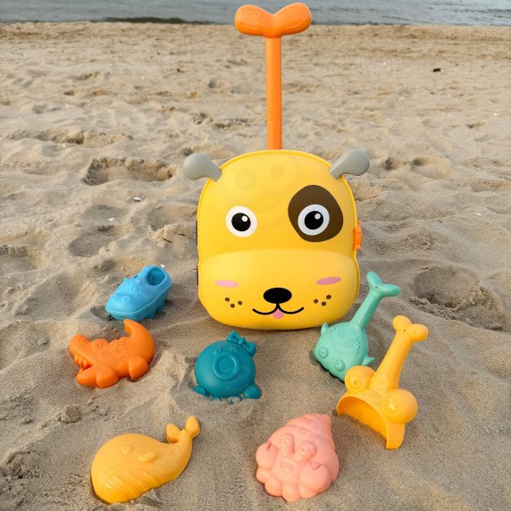 WOOPIE 3-in-1 Smėlio dezė, lagaminas, šuo, vandens stalas