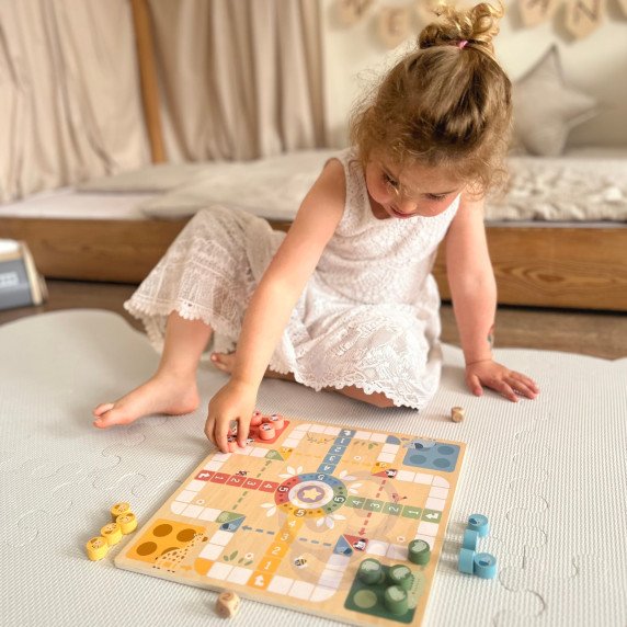 WOOPIE GREEN Logikos stalo žaidimai 2 viename Ludo + Žmės ir Laiptai
