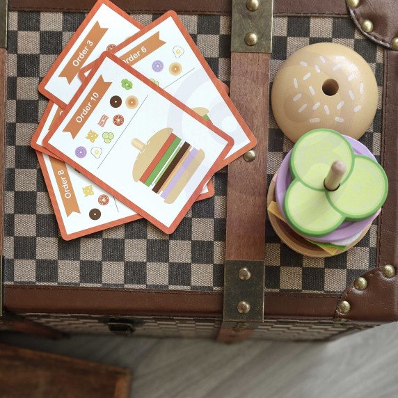 WOOPIE GREEN Medinis Burgerių Restorano Puzzle Vaikams 15 Dalys FSC Sertifikuotas