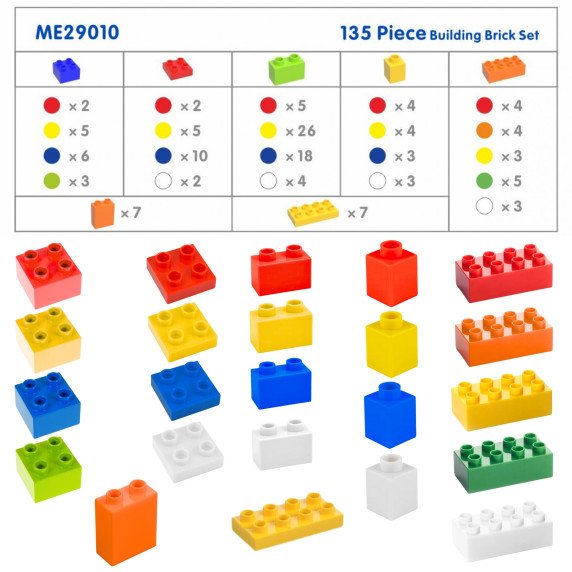 MASTERKIDZ STEM Kaladėlių rinkinys 135 vnt. su 4 vnt. dėklais.