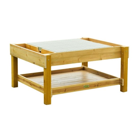 MASTERKIDZ Medinis lauko STEAM stalas + Krumpliaračių rinkinys (1200L, 121 x 99 x 60 cm.)