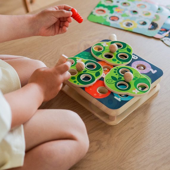 TOOKY TOY 2-ių-1 Medinis Arkadinis Žaidimas Traukite Vabzdžius vaikams