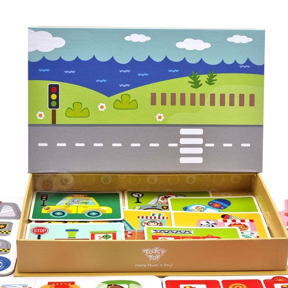 TOOKY TOY Montessori mokomasis dėlionės magnetinis dėžutė vaikams 80 vnt.