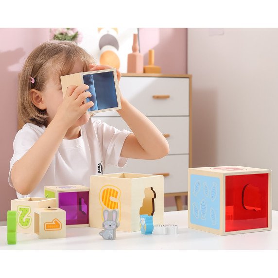 VIGA mediniai piramidės galvosūkio blokai rūšiuotojas Montessori