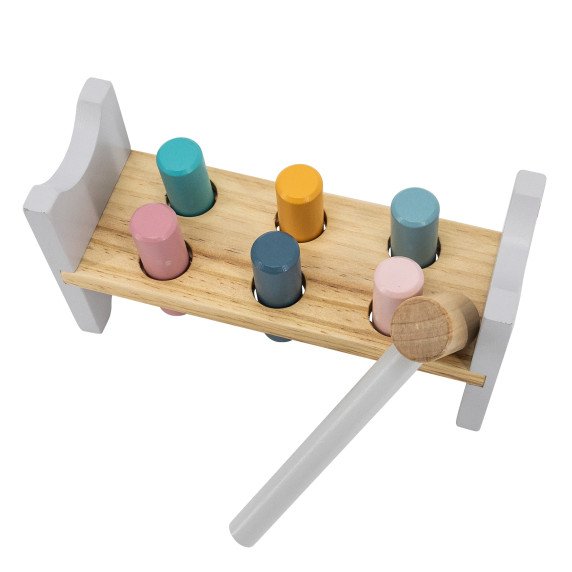 VIGA PolarB rinkinys medinis piramidė + poliarinis liūtas kumštis Montessori