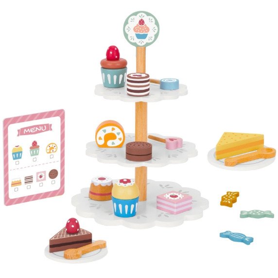 TOOKY TOY Saldainių lėkštė iš medžio stendo kupcakes pyragai