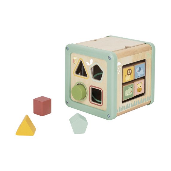TOOKY TOY Medinis veiklos kubas su rūšiavimo labirintu