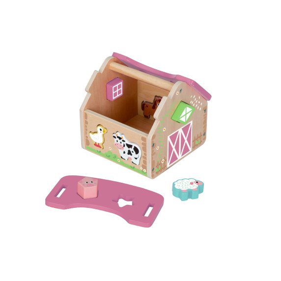 TOOKY TOY Ūkio Medžio gyvūnų formų rūšiavimo žaislas