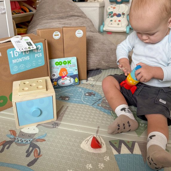TOOKY TOY dėžutė XXL Montessori mokomoji 7in1 jutiminė dėžutė 16-18 mėnesių