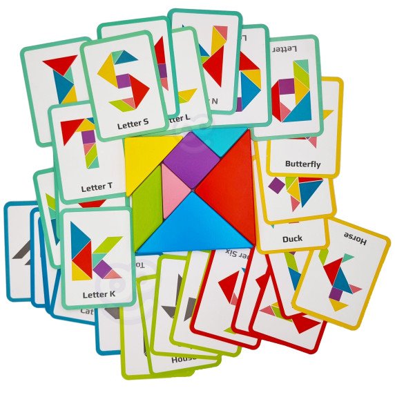 TOOKY TOY Medinis Tangram dėlionė