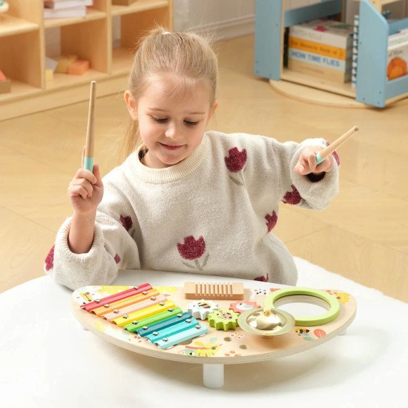 TOOKY TOY Daugiafunkcinis Instrumentų Muzikos Centras Ksilofonas Ratų Grotuvas Būgnas Simbalas Valgomoji Įranga