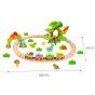 TOOKY TOY Medinis Magnetinis Traukinys Su Dinozaurais + Figūromis
