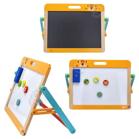 TOOKY TOY Edukacinė 2-iN-1 Magnetinė Skiltė Vaikams Magnetai Kempine 6 vnt.
