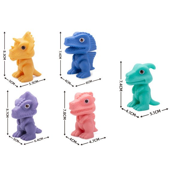WOOPIE Lankstus jutiklinis kubas skirtas vaikams Spalvingi dinozaurai 6 vnt.
