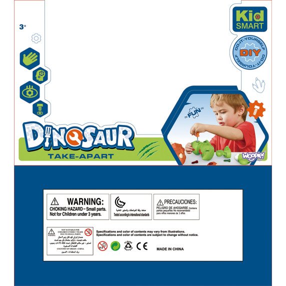 WOOPIE Dinozaurų surinkimo rinkinys su suktuvu + suktuvas