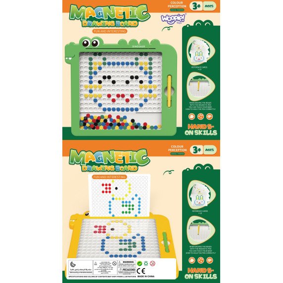 WOOPIE Magnetinė lentelė vaikams Montessori MagPad Dinozauras