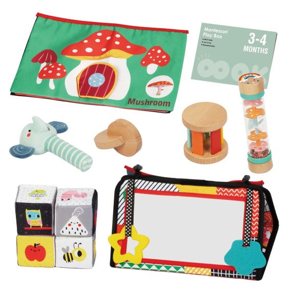 WOOPIE ŽALIA XXL Montessori jutimo ir švietimo dezė 6 į 1 FSC