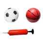 WOOPIE 2-in-1 Krepšinio rinkinys: Futbolo vartai + kamuoliai ir pompa