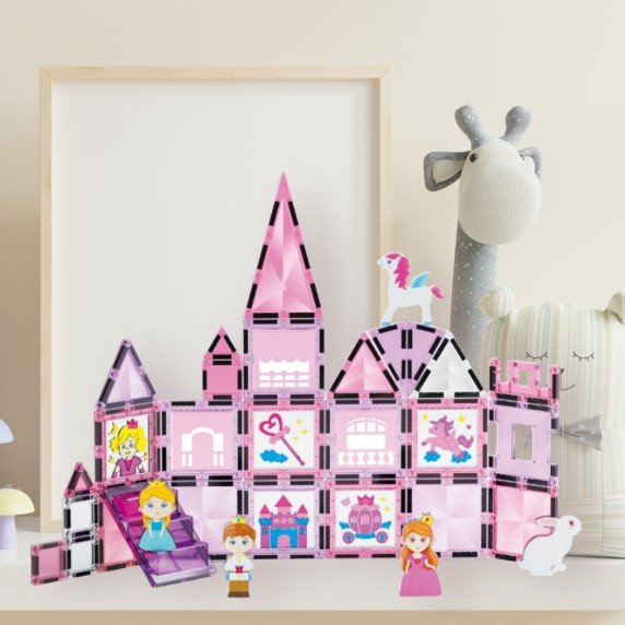 WOOPIE Magnetiniai Blokai princesės pilis rinkinys, 50 vnt.